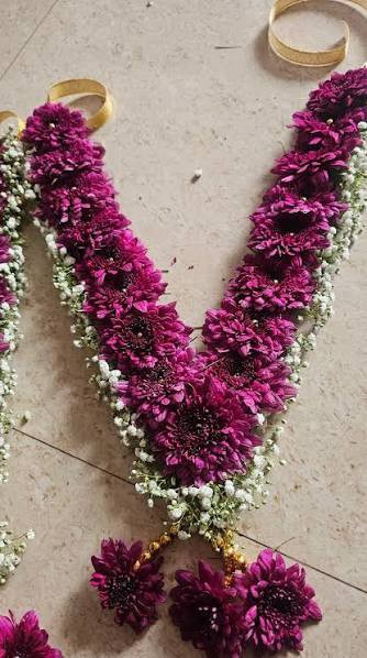 Premium Purple Floral Ganesh Ji Kanthi Haar