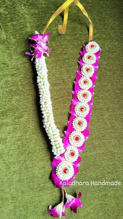 Premium Pink & White Ganesh Ji Floral Kanthi Haar